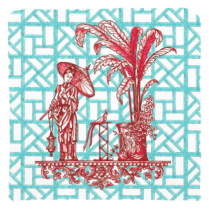 Chinoiserie I ~ Cyan