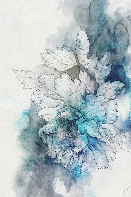 Peony Haze Blue I